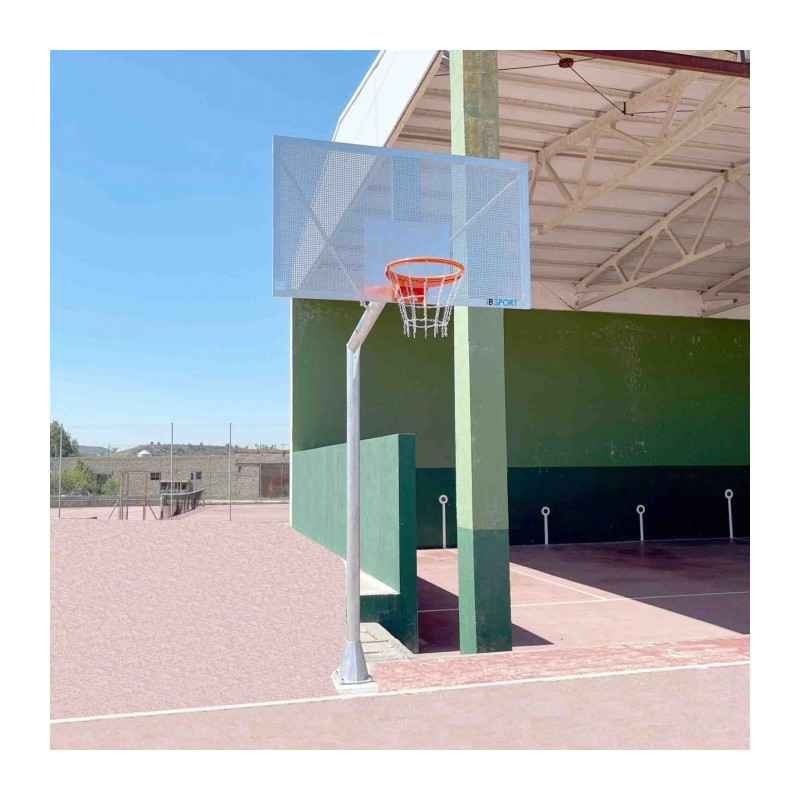 JGO CANASTAS ANTIVANDALICAS MINIBASKET NEW TUBO 114 MM GALVANIZADAS -INCLUYE AROS, REDES Y TABLEROS-