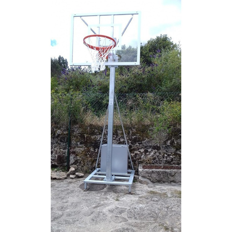 JGO CANASTAS GALVANIZADAS MINIBASKET DELUXE MONOTUBO TRASLADABLES 2 RUEDAS CON CARRO -SIN TABLEROS,