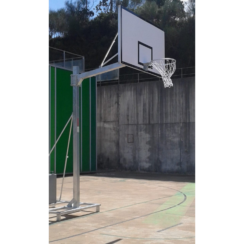 JGO CANASTAS GALVANIZADAS BALONCESTO DELUXE MONOTUBO TRASLADABLES 2 RUEDAS CON CARRO -SIN TABLEROS,