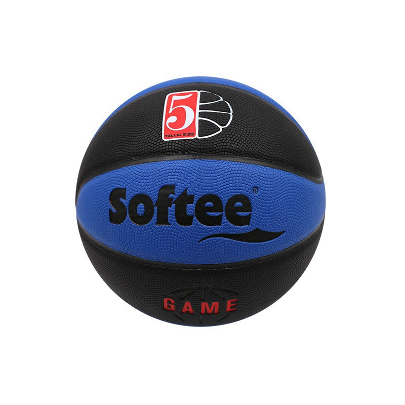 BALÓN BALONCESTO CUERO SOFTEE GAME - 5, NEGRO/AZUL
