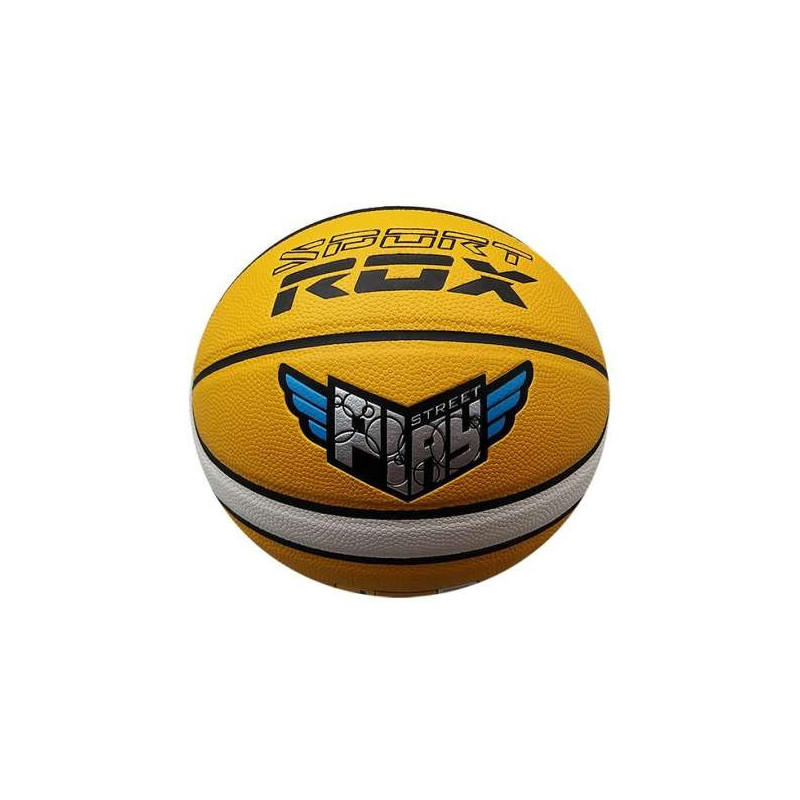 BALÓN BALONCESTO CUERO ROX R-PLAY COLOR AMARILLO/BLANCO TALLA 7